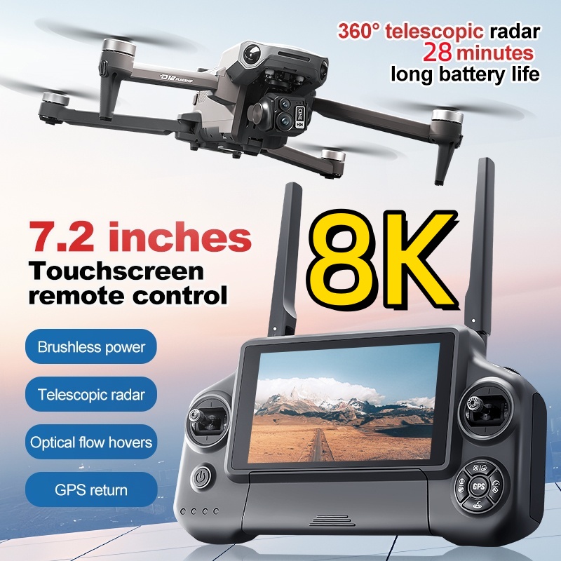 8K 3 Axis Gimbal Brushless 7.2 - Drone Rc With Screen review and price