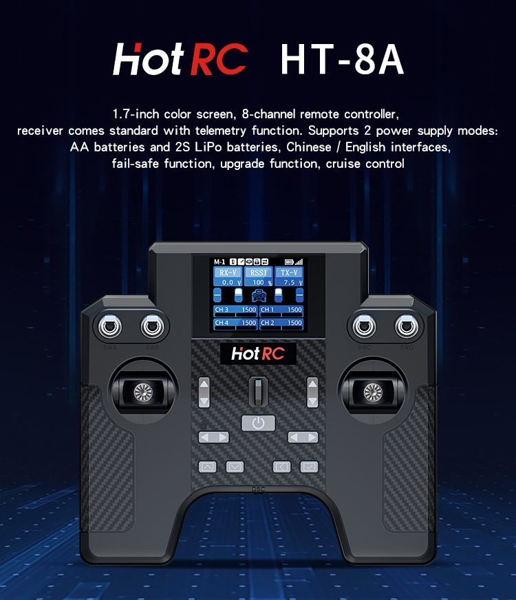 HotRC HT-8A 2.4G 8CH  Transmit - Drone Motor Rc Car review and price